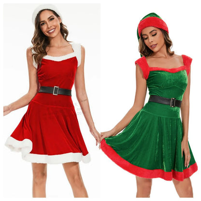 Xmas Costumes - Women's Festive Costume Santa Claus Party Dress