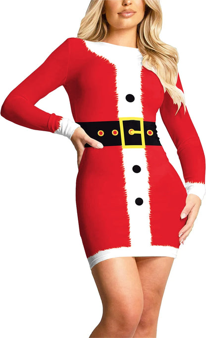 Xmas Dresses - Christmas Snowman & Santa Festive Costume Dresses