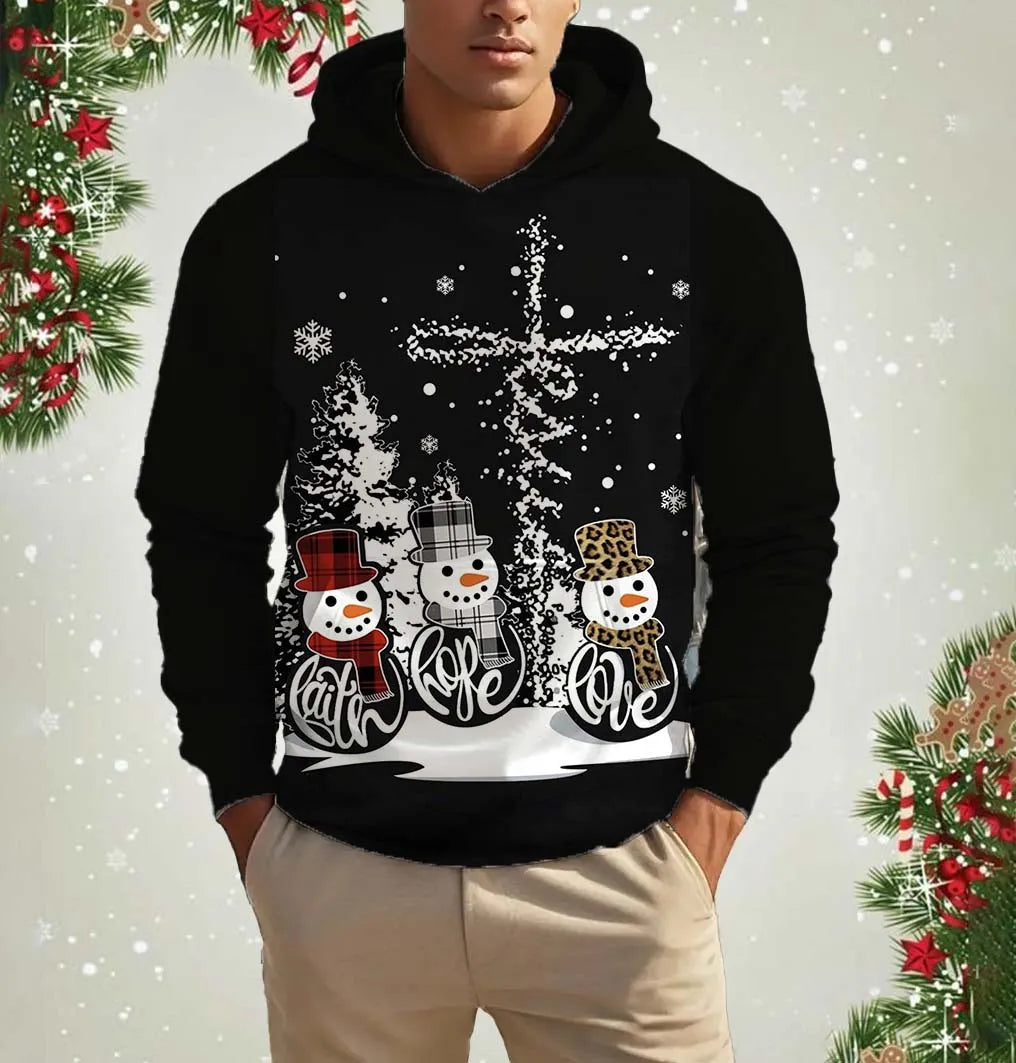 Xmas Dresses - Men's Festive Santa Hoodie for Holiday Christmas Sweatshirts