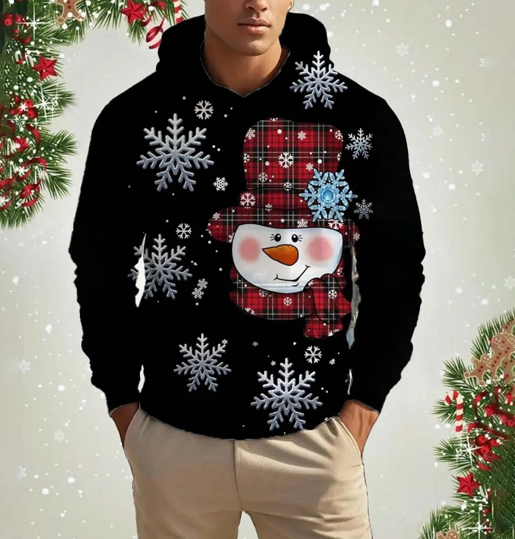 Xmas Dresses - Men's Festive Santa Hoodie for Holiday Christmas Sweatshirts