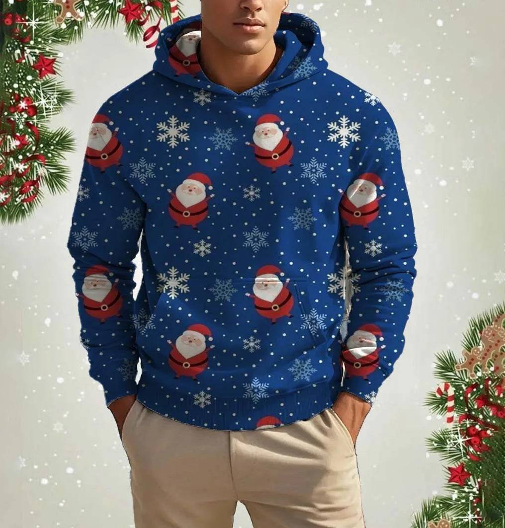 Xmas Dresses - Men's Festive Santa Hoodie for Holiday Christmas Sweatshirts