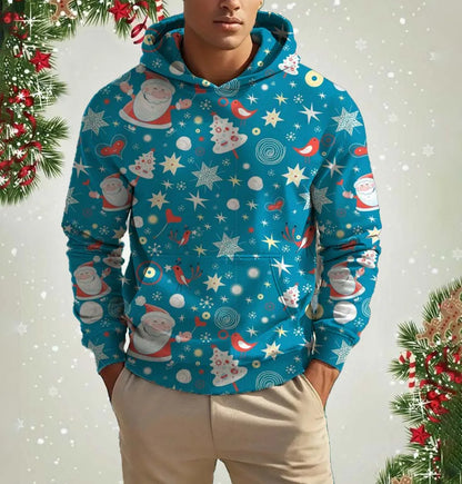 Xmas Dresses - Men's Festive Santa Hoodie for Holiday Christmas Sweatshirts