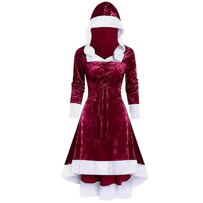 Xmas Dresses - Red Velvet Christmas Dress Santa Costume for Women