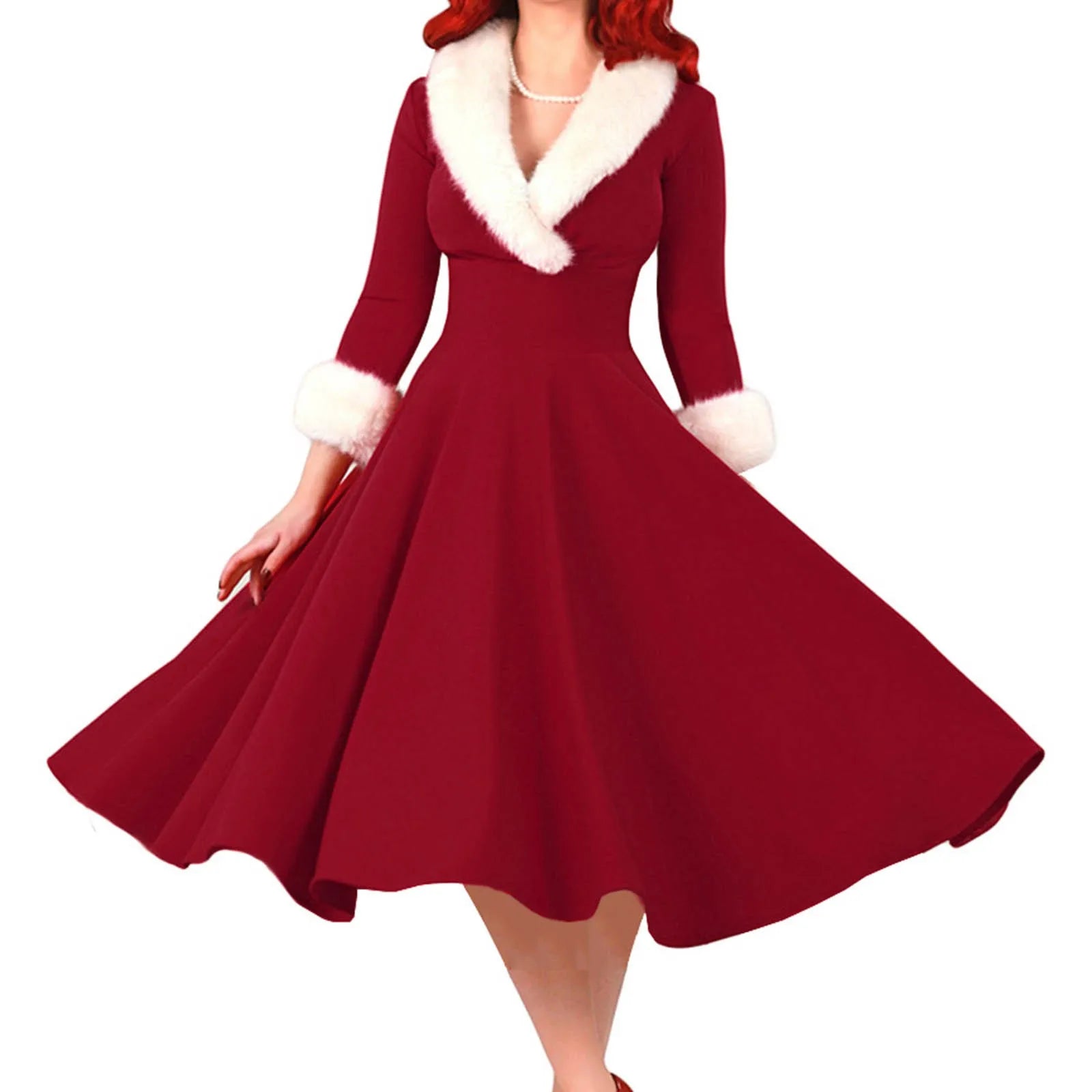 Xmas Dresses - Santa-Inspired Holiday Dress Christmas Party Gown