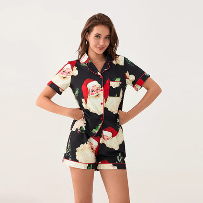 Xmas Pajamas - Festive Christmas PJ Set Gingerbread Pajamas Shorts and Shirt