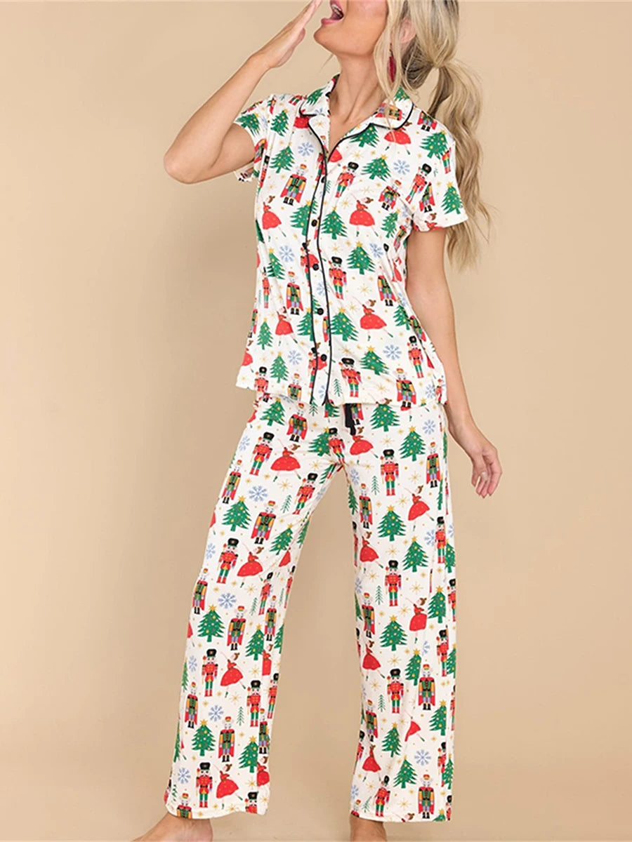 Xmas Pajamas - Festive Christmas PJ Set for Holiday Nutcracker Pants and Shirt