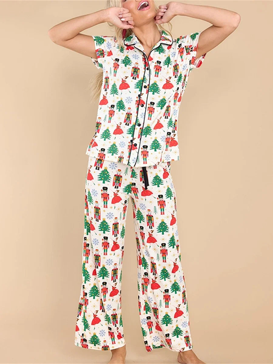 Xmas Pajamas - Festive Christmas PJ Set for Holiday Nutcracker Pants and Shirt