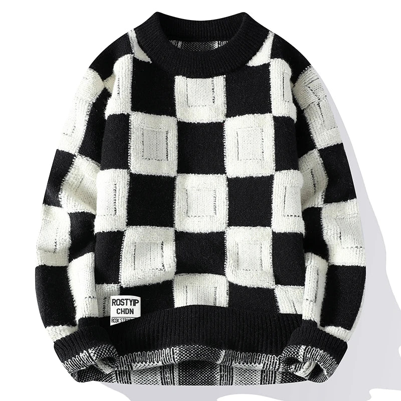 mens sweater - Brand Clothing Men Sweater Harajuku Fashion Knitted Hip Hop Streetwear Pullover Oversized Casual O-Neck Vintage Sweaters 4XL-M