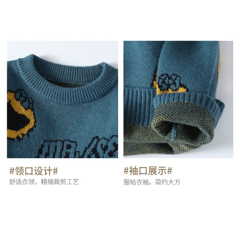 mens sweater - Harajuku Graphic Knit Sweater – Cozy & Trendy Streetwear