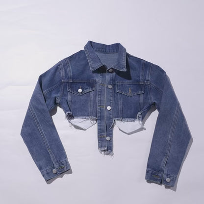 Cool Girl Frayed Denim Jacket