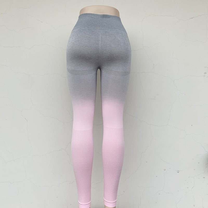 Activewear- Sculpt and Define: Gradient Butt Lifting Leggings Perfect for Gym!- Grey- Pekosa Women Clothing