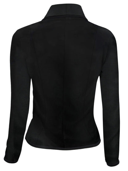 Blazers- Casual Women's Cotton Short Blazer with Shawl Lapels & Long Sleeves- - Pekosa Women Clothing