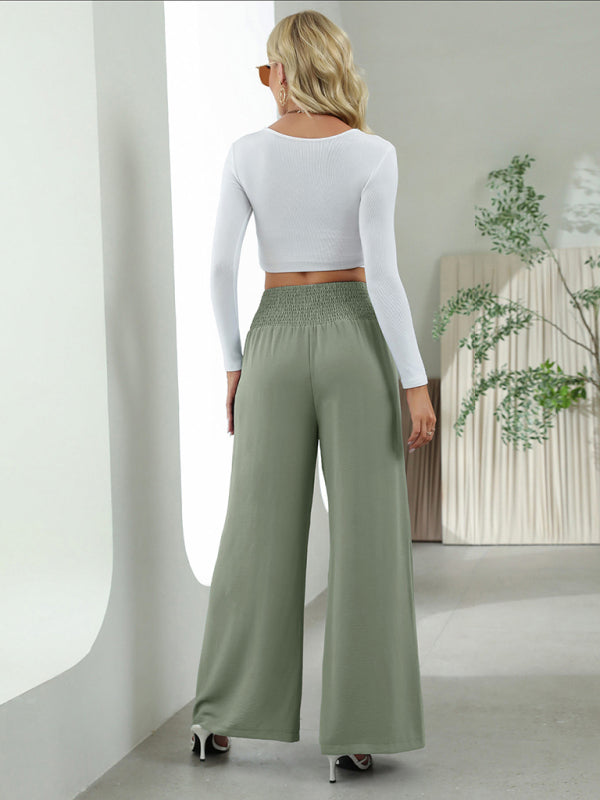 Bottom - Women Pants- High Rise Wide-Leg Trousers - Pants- - Pekosa Women Clothing