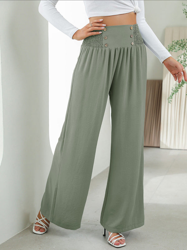 Bottom - Women Pants- High Rise Wide-Leg Trousers - Pants- - Pekosa Women Clothing