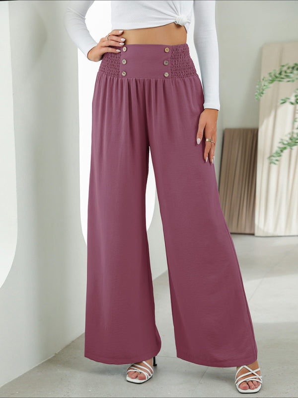 Bottom - Women Pants- High Rise Wide-Leg Trousers - Pants- - Pekosa Women Clothing