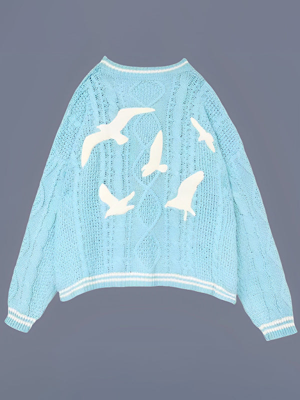 Cardigans- Taylor-Inspired Oversized Button-Up Sweater Cardigan with 1989 Star Embroidery- - Pekosa Women Clothing