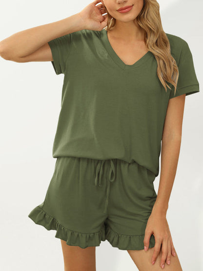 Casual Suit Shorts + Top- Look and Feel Your Best with Our Soft and Flattering Two-Piece Suit for Women - Shop Now!- Green- Pekosa Women Clothing