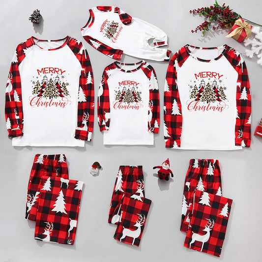 Christmas Pajamas- Christmas Family Plaid Tree Pajamas 2 Piece Set- Pattern1- Pekosa Women Clothing