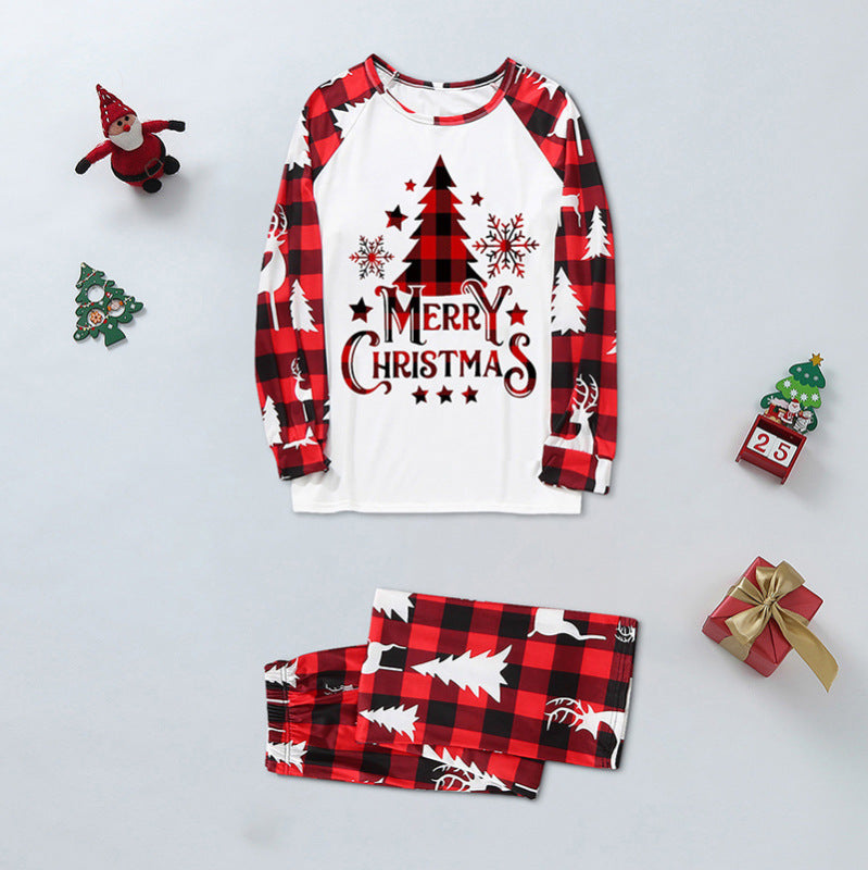 Christmas Pajamas- Christmas Family Plaid Tree Pajamas 2 Piece Set- Pattern3- Pekosa Women Clothing