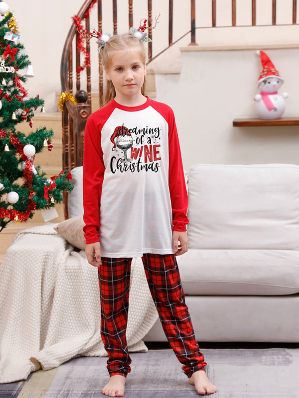 Christmas Pajamas- Family Christmas Thanksgiving Matching Pajamas Plaid Top and Pants- - Pekosa Women Clothing