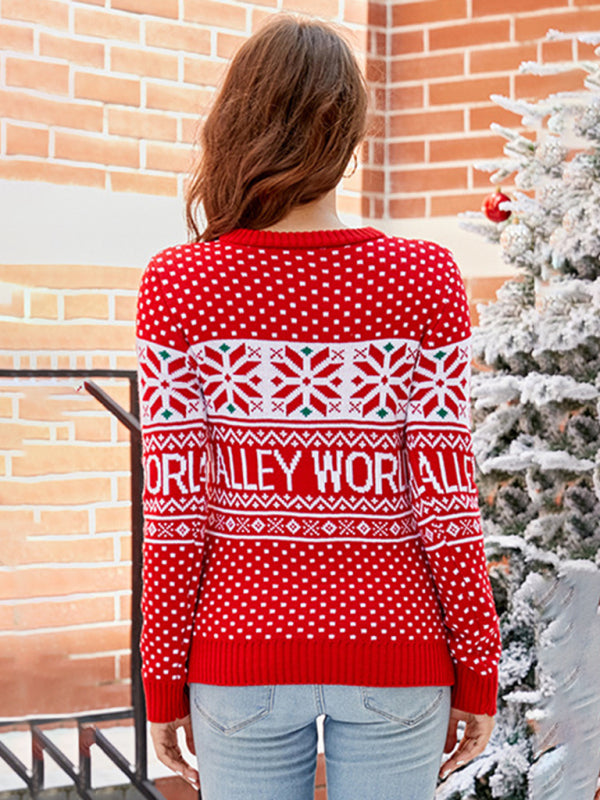 Christmas Sweater- Women’s Rudolph Christmas Tree Knitted Sweater- - Pekosa Women Clothing