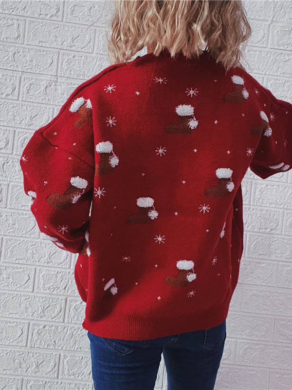 Christmas Sweaters- Christmas Santa Chunky Knitted Thanksgiving Cozy Sweater- - Pekosa Women Clothing