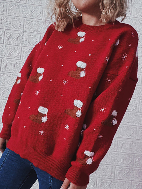 Christmas Sweaters- Christmas Santa Chunky Knitted Thanksgiving Cozy Sweater- - Pekosa Women Clothing