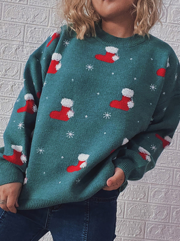 Christmas Sweaters- Christmas Santa Chunky Knitted Thanksgiving Cozy Sweater- - Pekosa Women Clothing