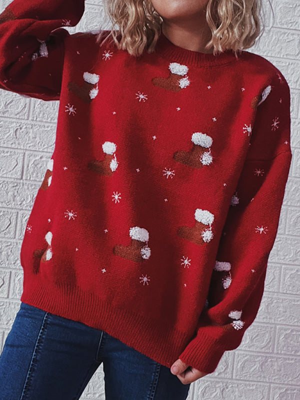 Christmas Sweaters- Christmas Santa Chunky Knitted Thanksgiving Cozy Sweater- - Pekosa Women Clothing