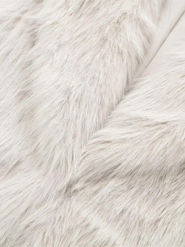 Coats- Luxurious Winter Essential Faux Fur Lapel Coat- - Pekosa Women Clothing