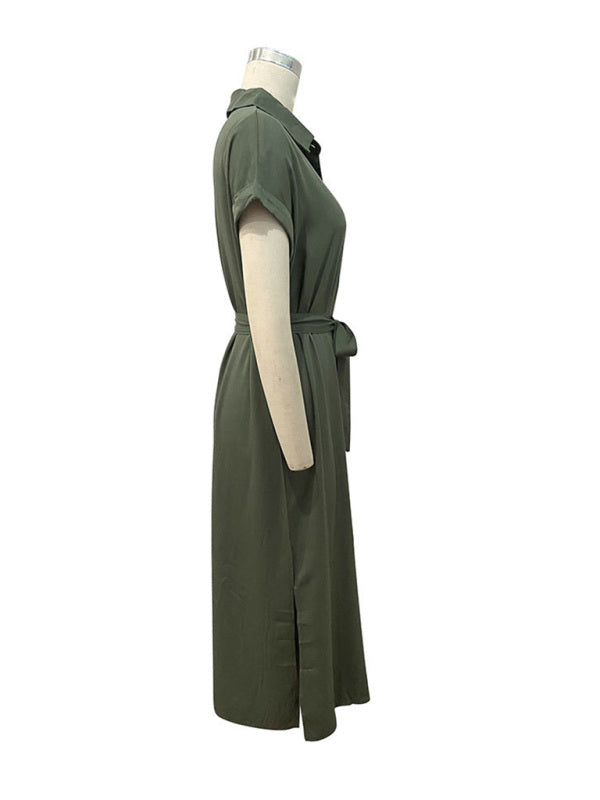 Dress- Belt Up and Feel Confident in Our Flattering Midi Dress- - Pekosa Women Clothing