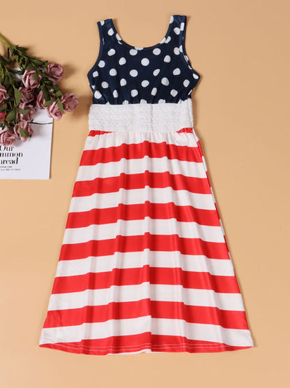 Dress- Celebrate in Style: Kids National Flag Maxi Tank Dress- - Pekosa Women Clothing