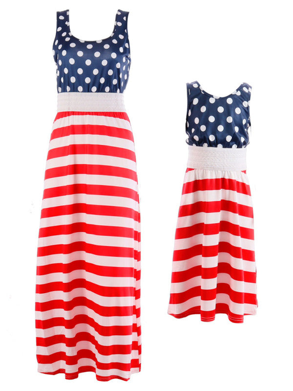 Dress- Celebrate in Style: Kids National Flag Maxi Tank Dress- - Pekosa Women Clothing