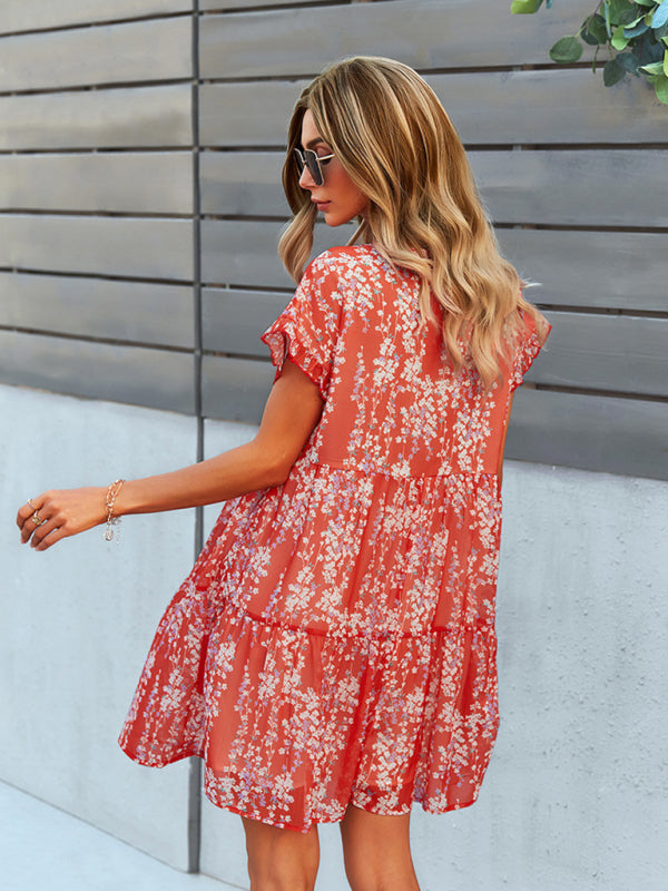 Dress- Discover Your New Favorite Dress with Our Floral Tiered Mini Dress- - Pekosa Women Clothing