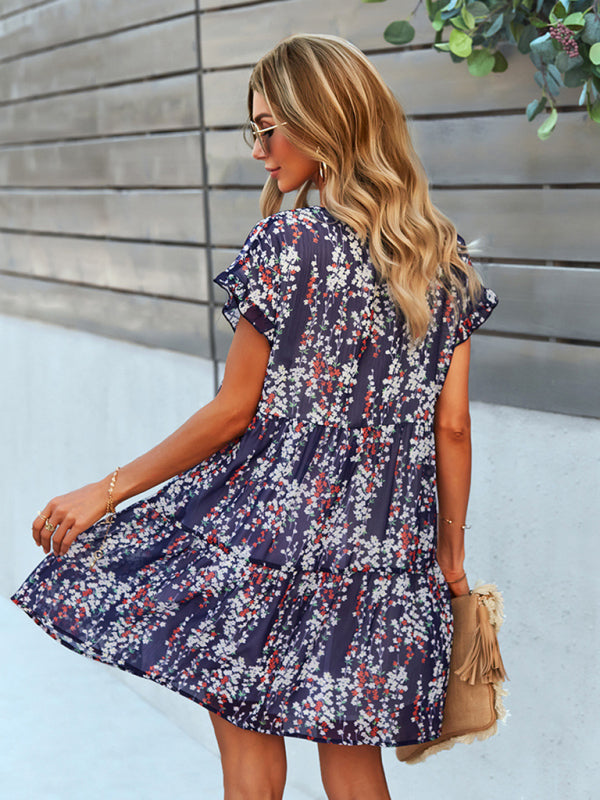 Dress- Discover Your New Favorite Dress with Our Floral Tiered Mini Dress- - Pekosa Women Clothing