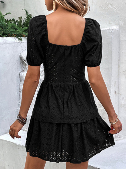 Dress- Feel Confident and Chic in Our Vintage Tiered Mini Dress - Shop Now!- - Pekosa Women Clothing