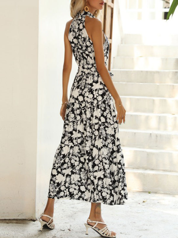 Dress- Floral Fantasy: Maxi Dress for Any Occasion- - Pekosa Women Clothing