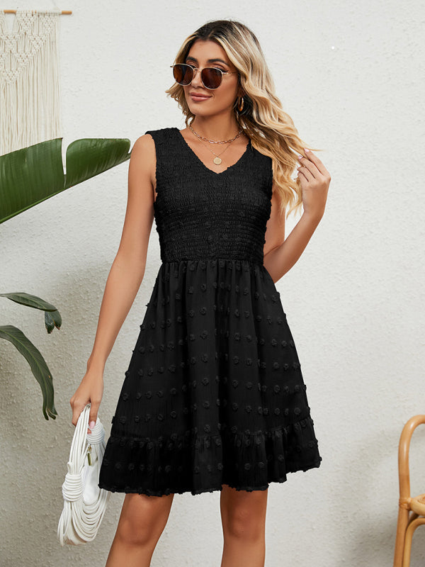 Dress- Jacquard Chiffon Tank Mini Dress - Perfect for Any Occasion!- - Pekosa Women Clothing