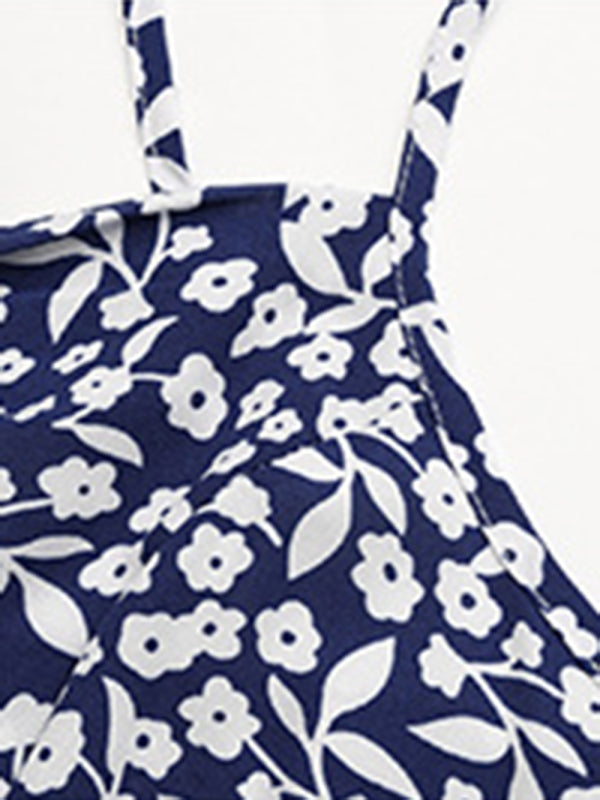 Dress- Summer Lovin': Floral Print Cami Midi Dress with High Slit Side- - Pekosa Women Clothing