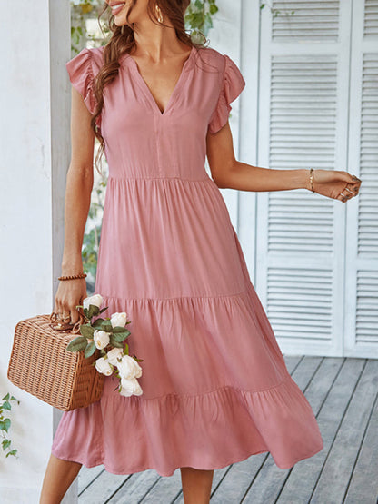 Dresses- Flirty Maxi Casual Dress: Perfect for Every Occasion!- Pink- Pekosa Women Clothing