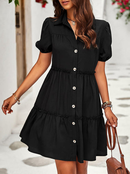 Dresses- The Shirt Mini Dress You Need in Your Life- Black- Pekosa Women Clothing