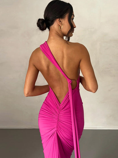 Evening Dresses- Cocktail Parties Couture Backless Tail Maxi Dress- - Pekosa Women Clothing