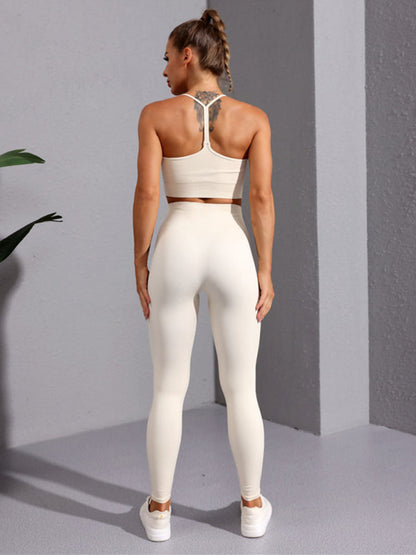 Gym Outfits- Women's Solid Stretchy Tight High-Waisted Gym Leggings- - Pekosa Women Fashion