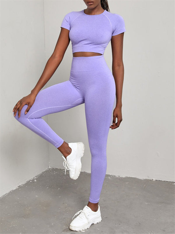 Gym Outfits- Workout 2 Piece Set - Crop Top and Leggings for Women- - Pekosa Women Fashion