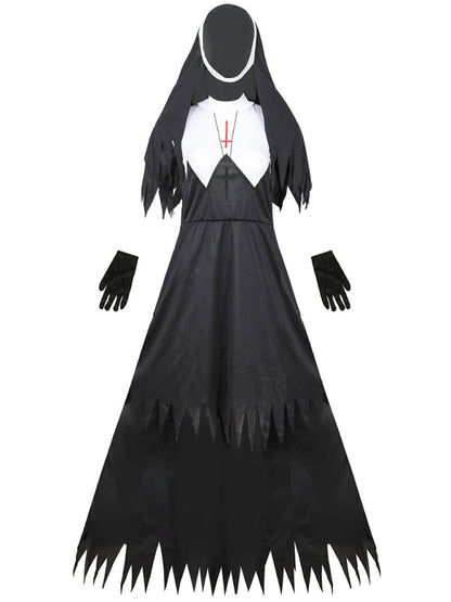 Halloween Costume- Dreadful Nun Costume Women's - Exorcist Halloween Outfit- - Pekosa Women Clothing