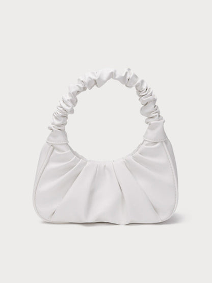 Handbags- Pastel Faux Leather Hobo Bag- White- Pekosa Women Clothing