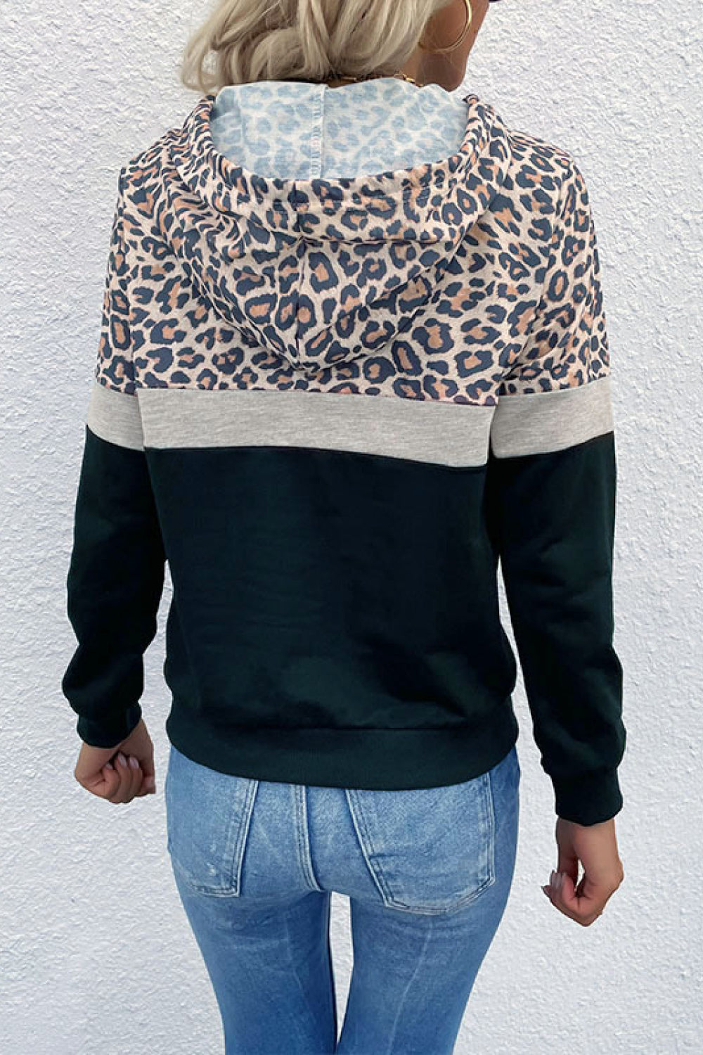 Hoodies- Chic Leopard Print Hoodie - Women's Sweatshirt with Kangaroo Pocket- - Pekosa Women Clothing