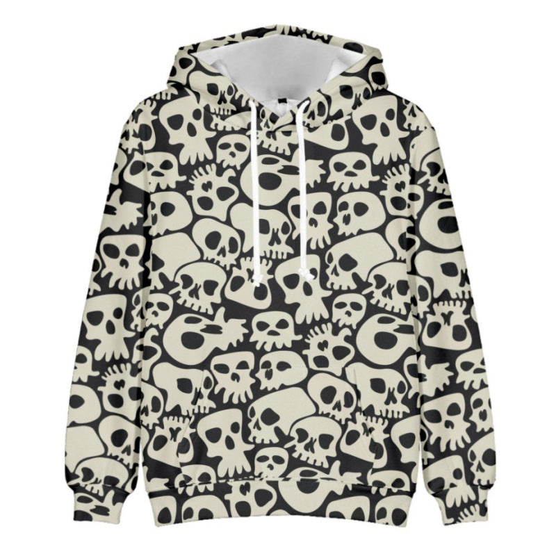 Hoodies- Halloween Spooky Themed Tracksuit Hooded Sweatshirt- Pattern3- Pekosa Women Clothing