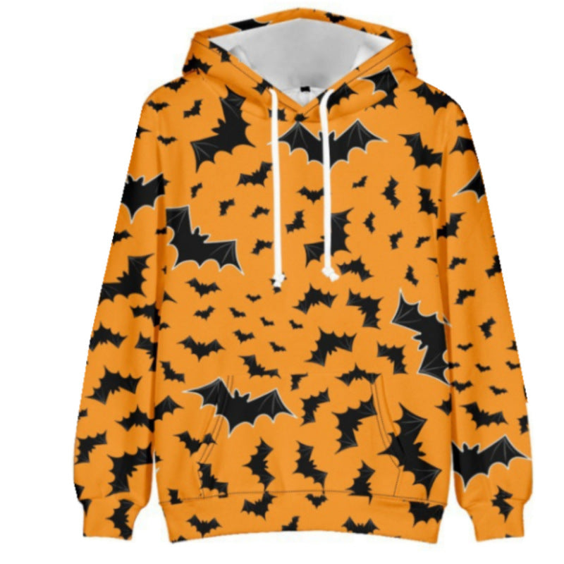 Hoodies- Halloween Spooky Themed Tracksuit Hooded Sweatshirt- Pattern2- Pekosa Women Clothing