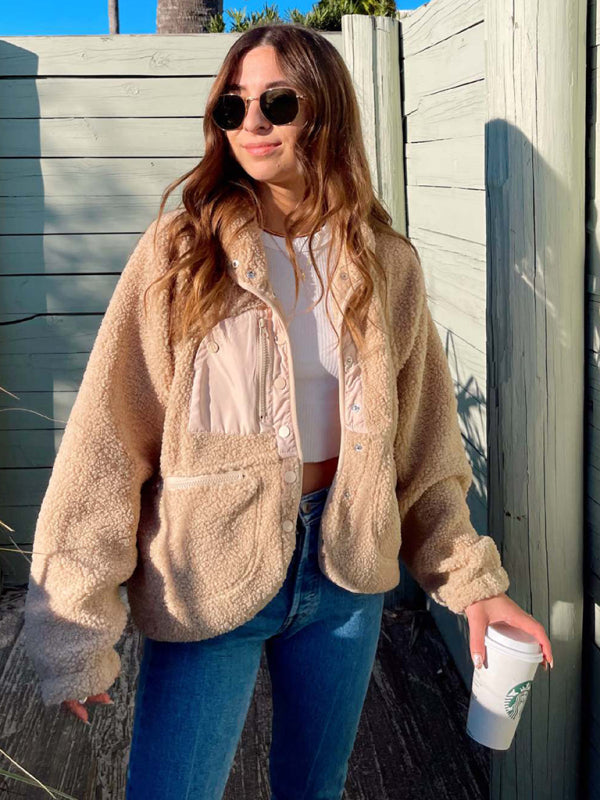 Jackets- Oversized Luxe Teddy Bear Fur Jacket for Winter- - Pekosa Women Clothing